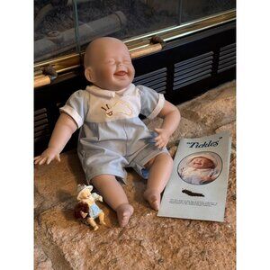 1992 Tickles Porcelain Baby Doll with matching ornament Kathy Barry-Hippensteel
